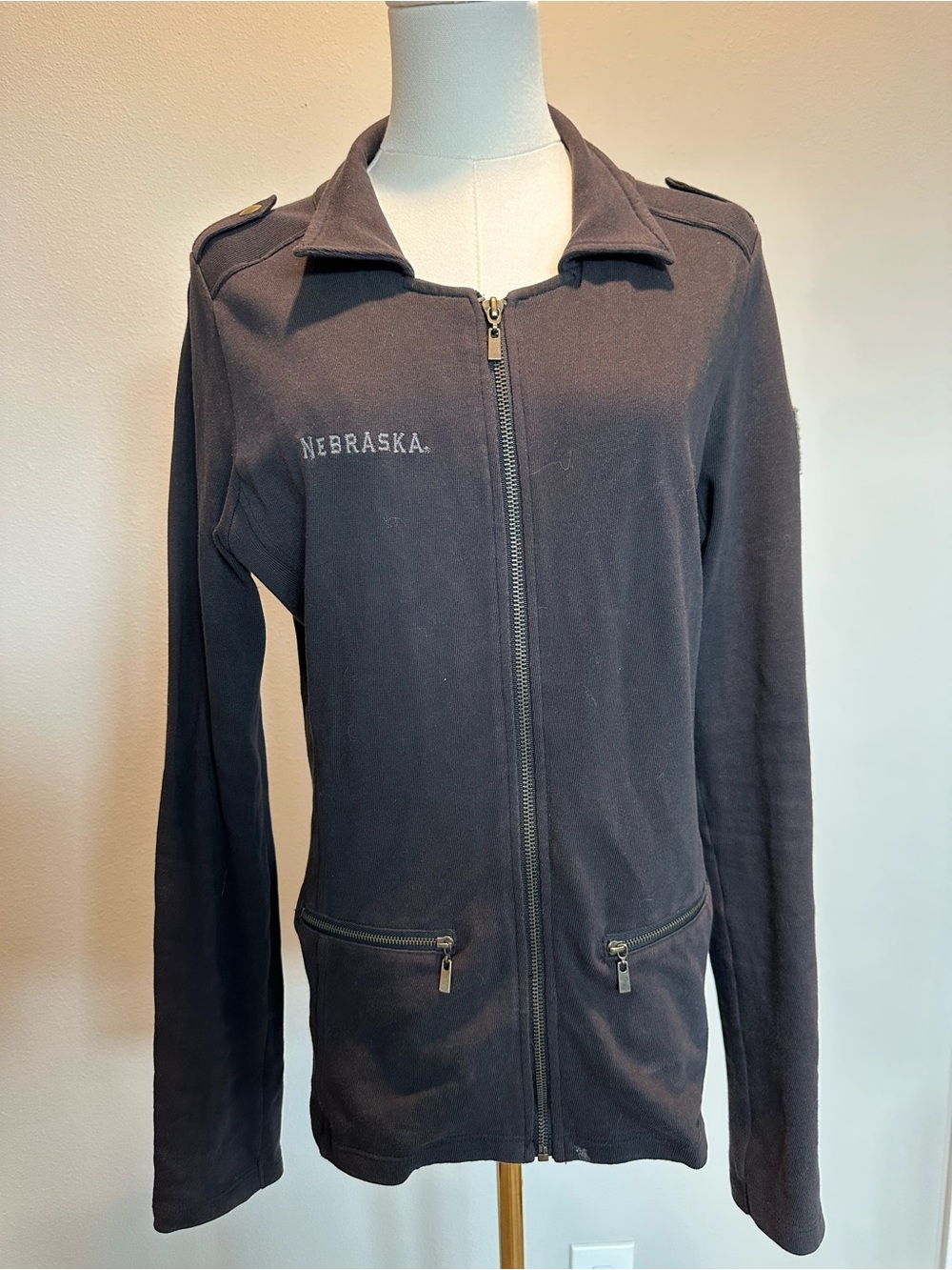 47 Brand Black Nebraska Zip-Front Utility Jacket